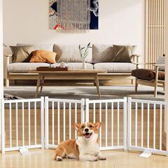 犬用ゲート ペットフェンス 【新品】 高さ40cm 幅120cm ４枚パネル折りたたみ式の画像