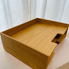 【無印良品】木製書類整理トレーの画像