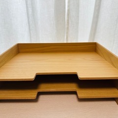 【無印良品】木製書類整理トレーの画像
