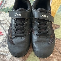 asics 綱引き用シューズ ブラック　37cm 23cmの画像