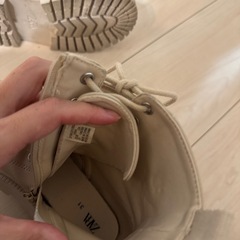 ZARA ザラ　レースアップブーツ　白　19.5cmの画像