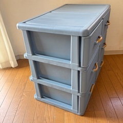 ラタン調　プラスチックチェスト　2個セットの画像