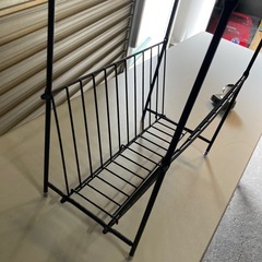 M59　サイドテーブル　黒×木目調の画像