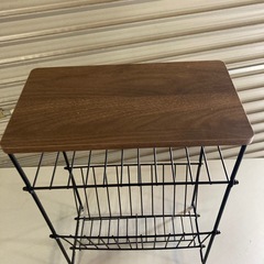 M59　サイドテーブル　黒×木目調の画像