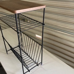 M59　サイドテーブル　黒×木目調の画像