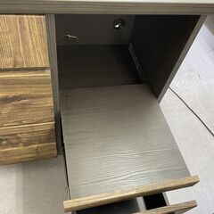 ミドルレンジボード 幅120ｃｍ 食器棚 キッチン収納 キッチンカウンター ヴィンテージ調 キッチンボード 札幌市手稲区の画像