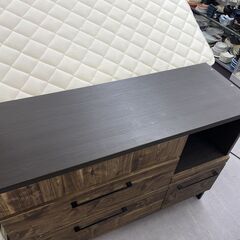 ミドルレンジボード 幅120ｃｍ 食器棚 キッチン収納 キッチンカウンター ヴィンテージ調 キッチンボード 札幌市手稲区の画像