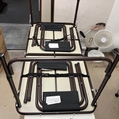 I 2510-370 コーナン　アルミテーブルセット　イス4脚付き　キズ汚れ有りの画像