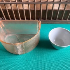 鳥籠　竹製鳥かご　19.0×35.7×22.5cm 　餌箱・茶碗付きの画像