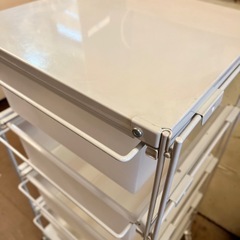 【配送可!】 無印良品 MUJI スチール ユニットシェルフ ワゴン 廃盤モデル ラック キャスター 付 無印 muji シェルフ 棚 引き出し 引出し 廃盤 レア スキマ 収納 コンパクトの画像