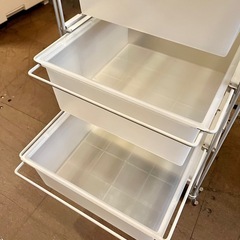 【配送可!】 無印良品 MUJI スチール ユニットシェルフ ワゴン 廃盤モデル ラック キャスター 付 無印 muji シェルフ 棚 引き出し 引出し 廃盤 レア スキマ 収納 コンパクトの画像