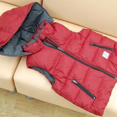 120サイズ ダウンベスト BeBe レッド系 ベベ 子供服 秋冬 重ね着 キッズ札幌市 清田区 平岡の画像