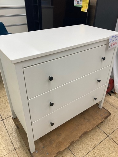 リユースマン倉敷、3段チェスト、ホワイト、収納、棚