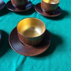 未使用品　木の小茶碗セットの画像