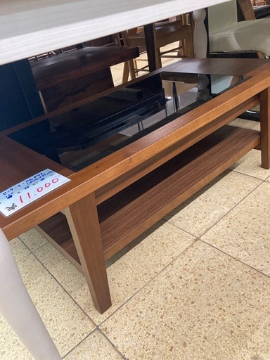 リユースマン倉敷、センターテーブルガラス、ブラウン✖️ブラック、テーブル