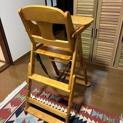 澤田木工所　木製ハイローチェア　ベビーチェアの画像