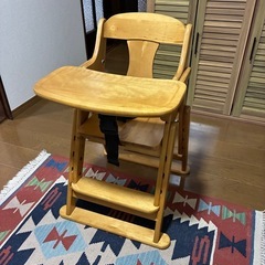 澤田木工所　木製ハイローチェア　ベビーチェアの画像