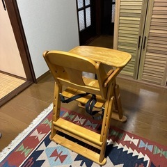澤田木工所　木製ハイローチェア　ベビーチェアの画像