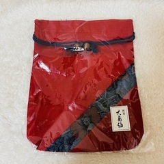 【新品未使用】大島紬 ポーチ 巾着 赤いポーチの画像
