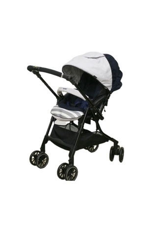 ［美品✨］ 手洗い清掃済み combi スゴカルコンパクト4キャス　アドミナルブルー　ハンドル角度調節　両対面式　福岡