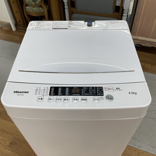 R070 ☀️ 2022年製の高年式！ Hisense 洗濯機 （洗濯4.5㎏) HW-K45E