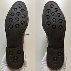 美品BRIDLEN ブリドレンメンズビジネスシューズ ドレスシューズ くつ クツ 紐靴 レースアップシューズ 革靴 ストレートチップ内羽根ビブラムソール Vibramレザー表記8サイズ26全長29.5横幅10.3の画像