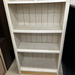 リユースのサカイ東金店 本棚 白 ※右側面下めくれあり、下段棚下補修あり TJ15487の画像
