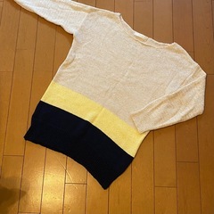 美品 any SIS 薄手ニットセーター 長袖 レディース9号の画像