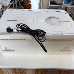 アイリスオーヤマ　2口IHコンロ　IHクッキングヒーター IHK-W12D-Wの画像