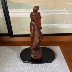 寿老人　木彫りの置物の画像
