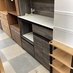 ⭐️春日市⭐️レンジボード⭐️大川家具⭐️木目調⭐️オシャレ⭐️収納力⭐️定価49,990円⭐️No2055の画像