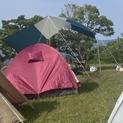 🏕️【PYKES PEAK】カーディナルレッドの2-3人用テントとタープをセットで⛺の画像