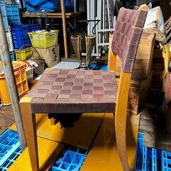 ダイニングチェア ウッド パープル ※汚れ多数 同一商品16脚ほどございます。の画像