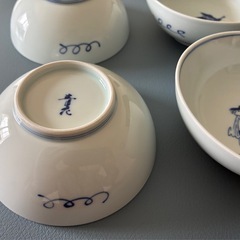 【中古品】　有田焼　しん窯《青花》　小鉢6個の画像