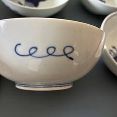 【中古品】　有田焼　しん窯《青花》　小鉢6個の画像