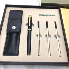 【❗️✨記念品に最適✨❗️】HERO 英雄牌 1801 宝珠✨高級ボールペンギフトセット✨替芯3本＋レザー調ケース付属❗️の画像