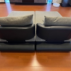日本製ソファ　2023年購入　一人掛けカウチ2台　ヘッドレスト付き　元値23万円の画像