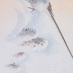 雪の中の鳥の絵画(額縁付き)の画像