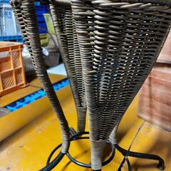 アンティーク風 フラワースタンド 籐 ラタンの画像