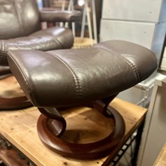 EKORNES エコーネス オットマン 付き ストレスレスチェア stressless chair　本革　レザー 1人掛け　ソファ ブラウン リクライニングチェア　ノルウェー家具　北欧家具　高級チェア　一人掛けソファ コンサル　consul CONSUL コンシェル　paloma STRESSLESS CHAIRの画像