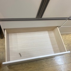 ⭐️大容量⭐️ワードロープ レール引き出し ホワイトカラー 鏡付き No.2576 KEの画像