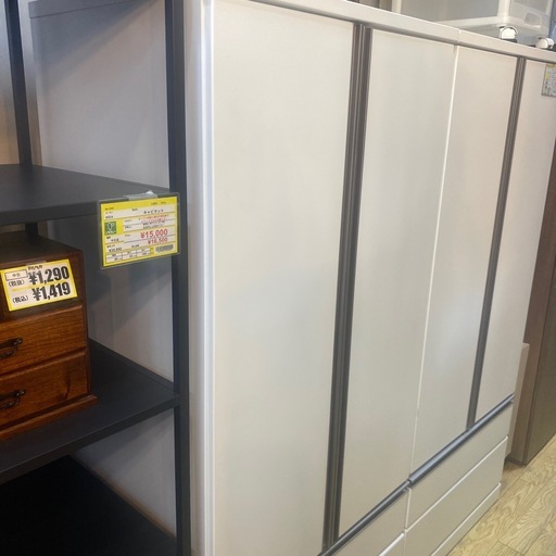 ⭐️大容量⭐️ワードロープ レール引き出し ホワイトカラー 鏡付き No.2576 KE