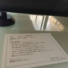 ★ジモティ割あり★ ティ・アイ・アイ ガラス セラミックダイニングテーブル SIGN（DT-996C）165DT　WH ホワイト/ブラック H72×D85×W165 クリーニング済み TK6887の画像