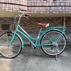 【メンテナンス済み】サイクルベースあさひ　FIONA（フィオナ）24インチ　シティサイクル グリーン６速の画像