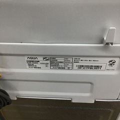#J-35【ご来店頂ける方限定】AQUAの5、0Kg洗濯機ですの画像