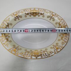 オールドノリタケ No.175 クリスマスボウル 金彩 洋食器 プレート 大皿・オーバル深皿・中皿 ３点セット　アンティーク レトロ　251016-4Tの画像