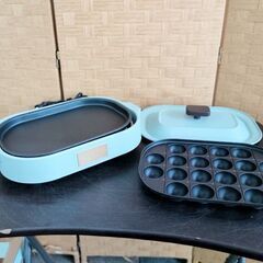 ラドンナ コンパクト ホットプレート K-HP1 2023年製 ブルー たこ焼き器 箱付 青 札幌 北20条店の画像