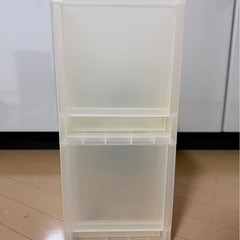 無印良品 ポリプロピレン追加用ストッカー 幅18cm 奥行40cm 高さ21cm 2段重ねの画像
