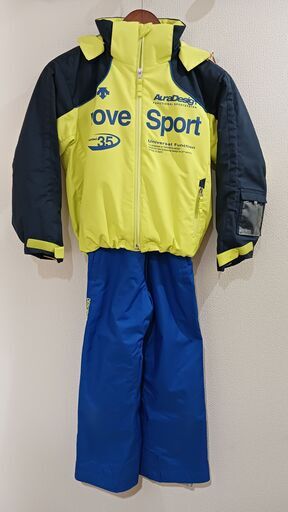 デサント キッズ スキー スノボ 上下セット イエロー/ネイビー サイズ130