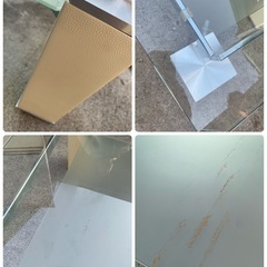 refle0 【中古品】ニトリ ガラス テーブル ローテブル 使用感ありの画像